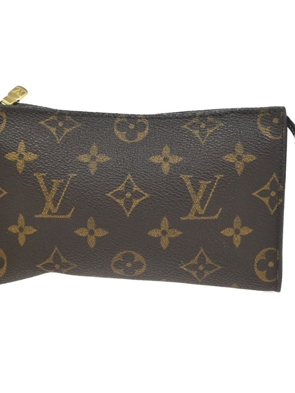 LOUIS VUITTON Logo BUCKET PM Pouch Bag Monogram Leather Brown France 02KC899 - Picture 1 of 15